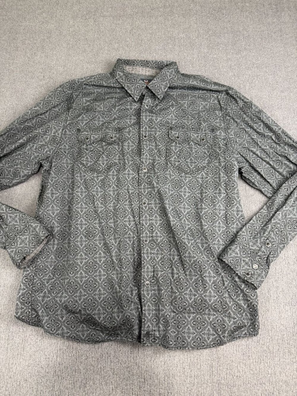 Moonshine Spirit By Brad Paisley Mens XXL Gray Paisley Western Snap Shirt